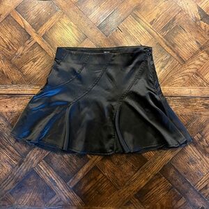 Forever 21 black silk flared mini skirt